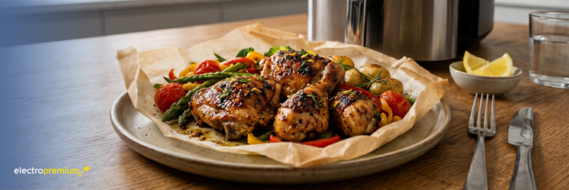 Pollo marinado en air fryer
