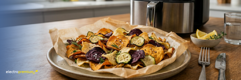 chips vegetales crugientes hechas con air fryer